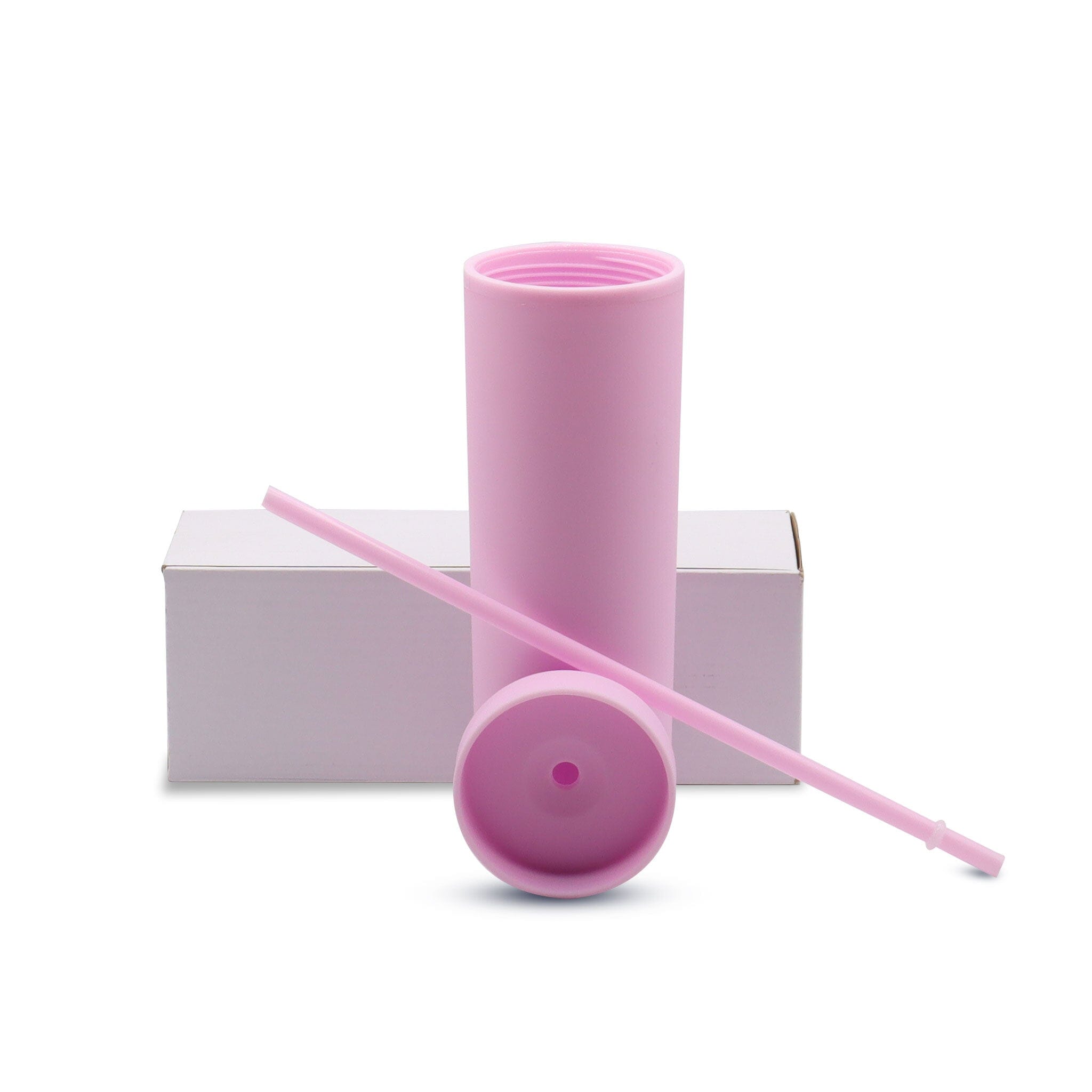 16 oz Acrylic Skinny Tumbler Acrylic Kupresso Blush Pink White Gift Box 