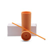 16 oz Acrylic Skinny Tumbler Acrylic Kupresso Burnt Orange White Gift Box 