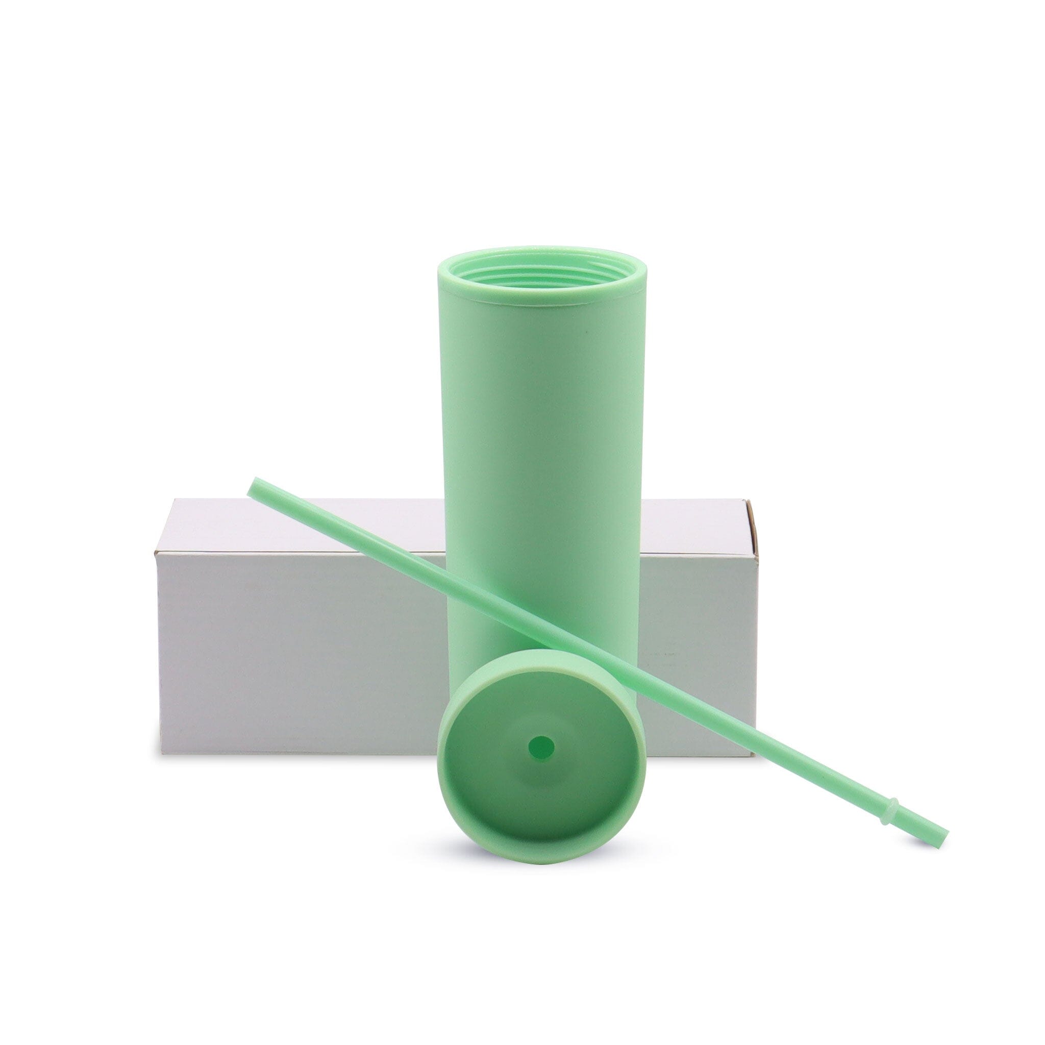 16 oz Acrylic Skinny Tumbler Acrylic Kupresso Mint Green White Gift Box 