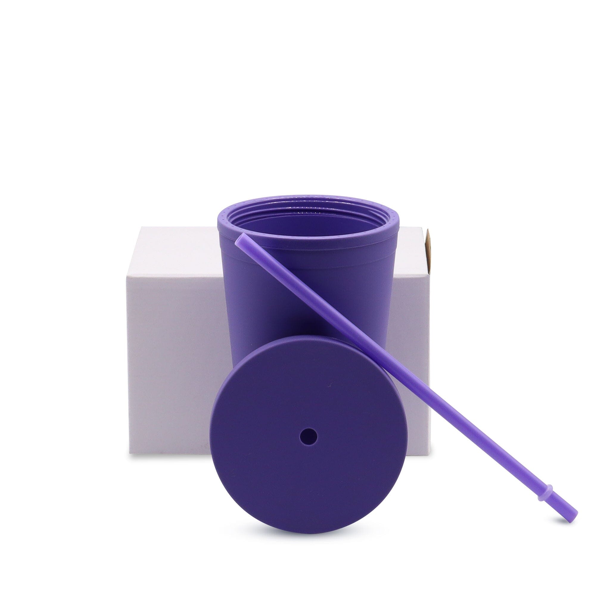 16 oz Acrylic Tumbler Acrylic Kupresso Violet White Gift Box 