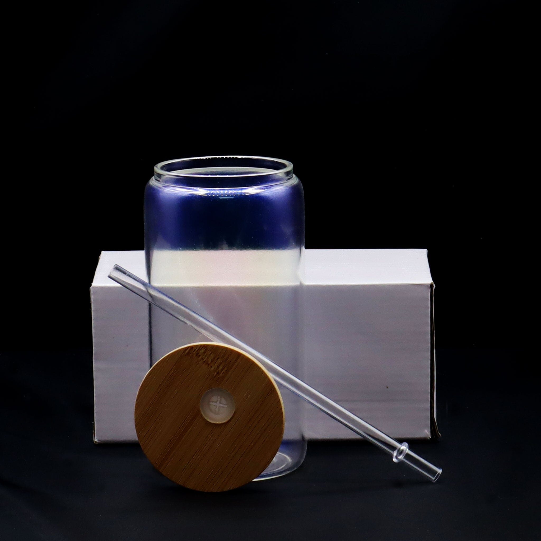 16 oz Sublimation Iridescent Glass Jar Kupresso 