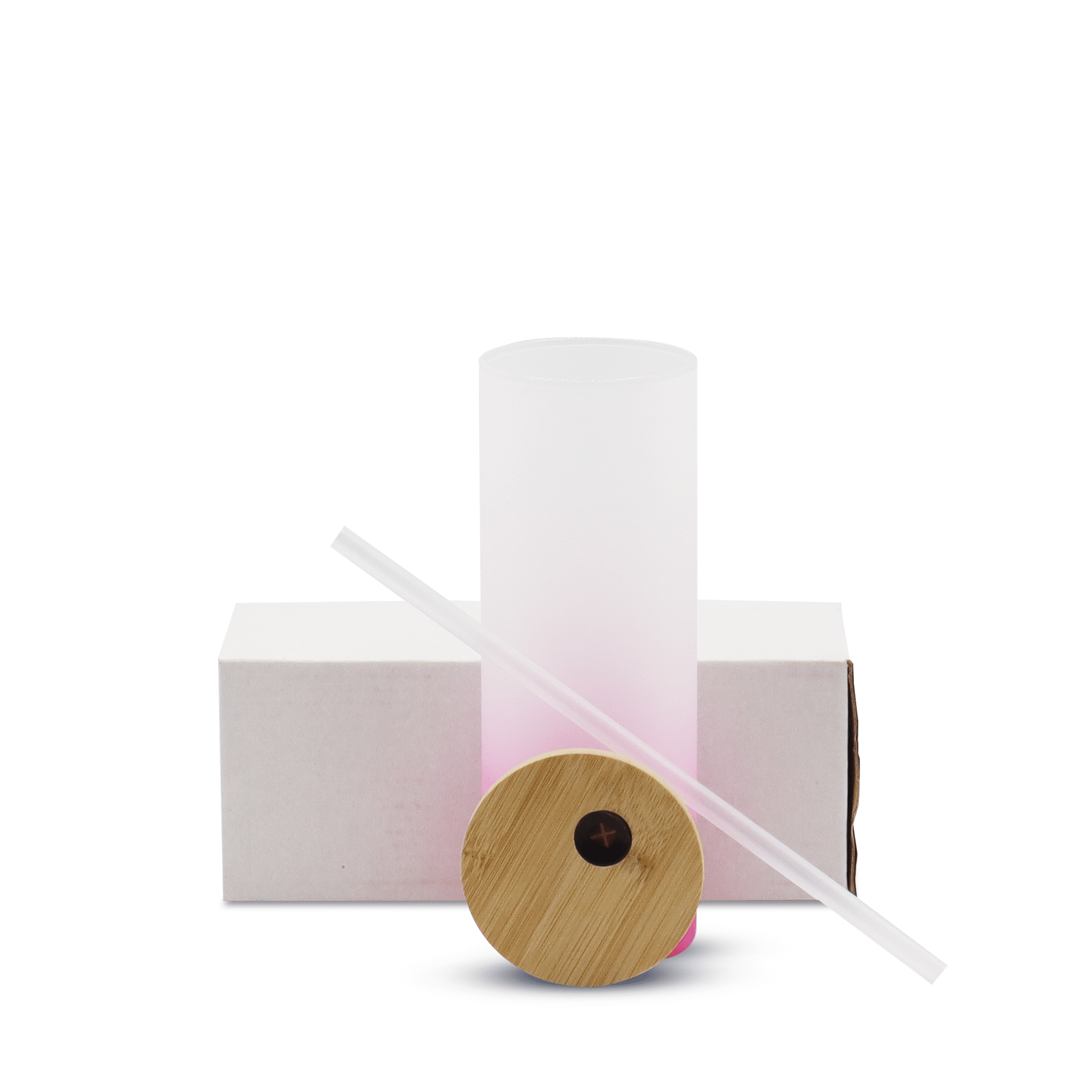 17oz Sublimation Glass Tumbler Kupresso White Gift Box Pink 