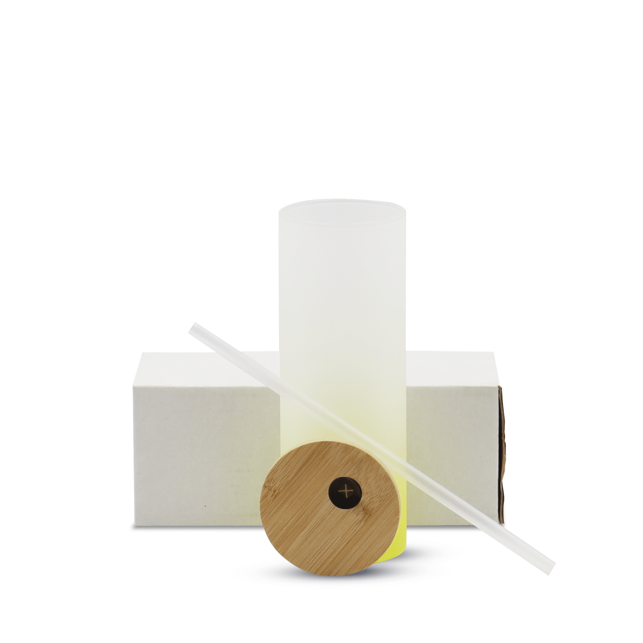 17oz Sublimation Glass Tumbler Kupresso White Gift Box Yellow 