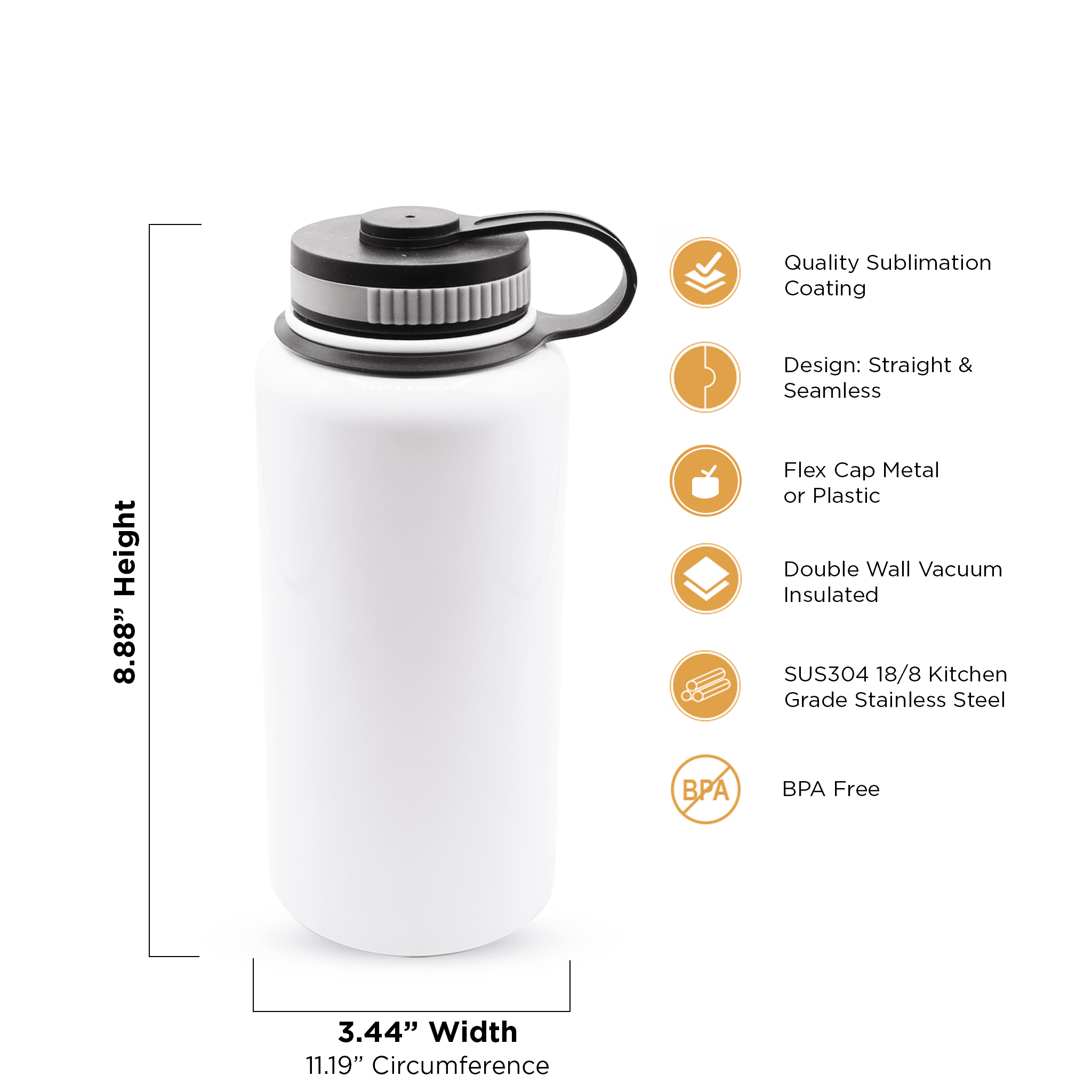 32oz Sublimation Water Bottle Kupresso 
