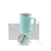 40oz Sublimation (Matte) Tumbler with Handle Kupresso Teal White Gift Box Single