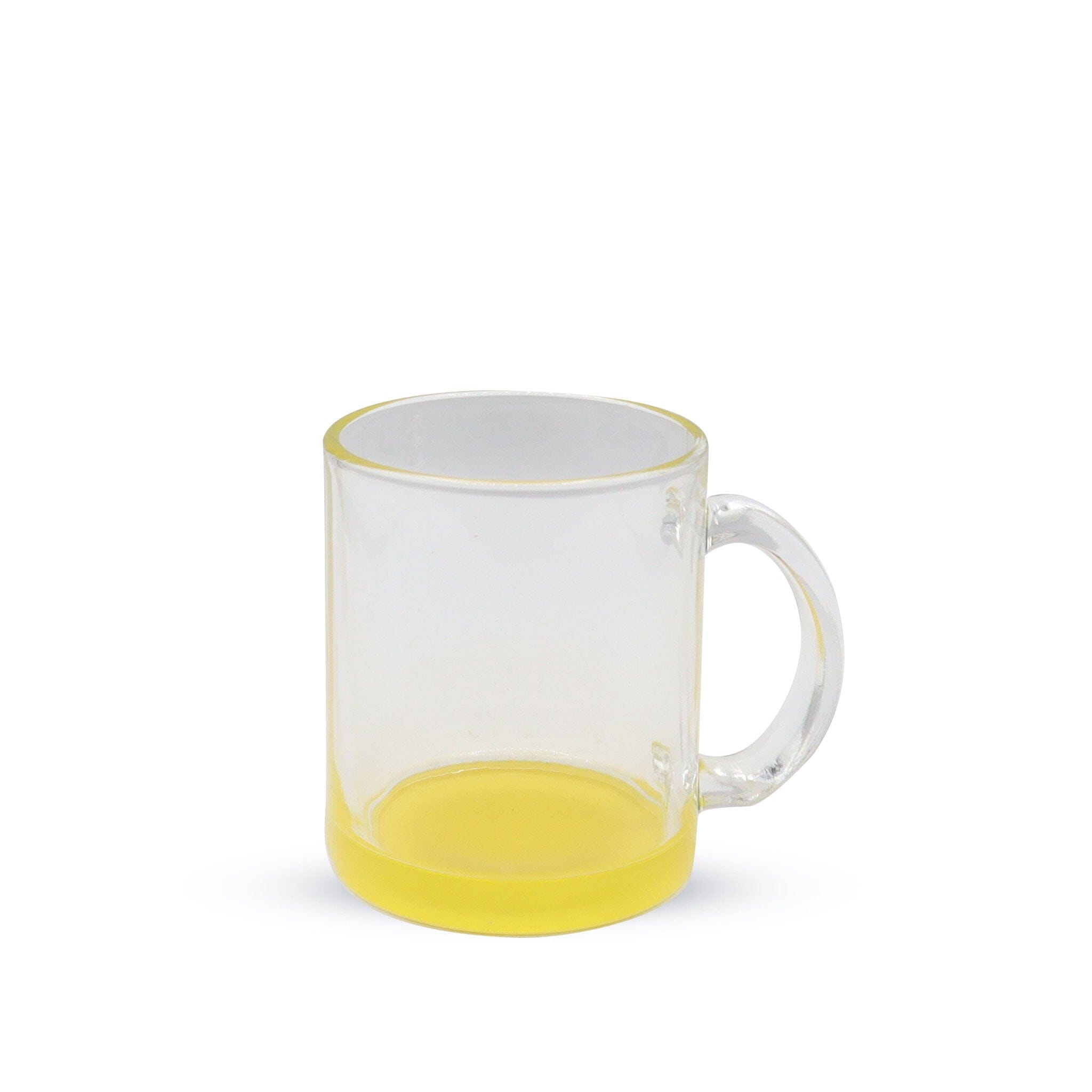 11oz SUBLIMATION GLASS CAMPER MUG (CLEAR) Kupresso Yellow 
