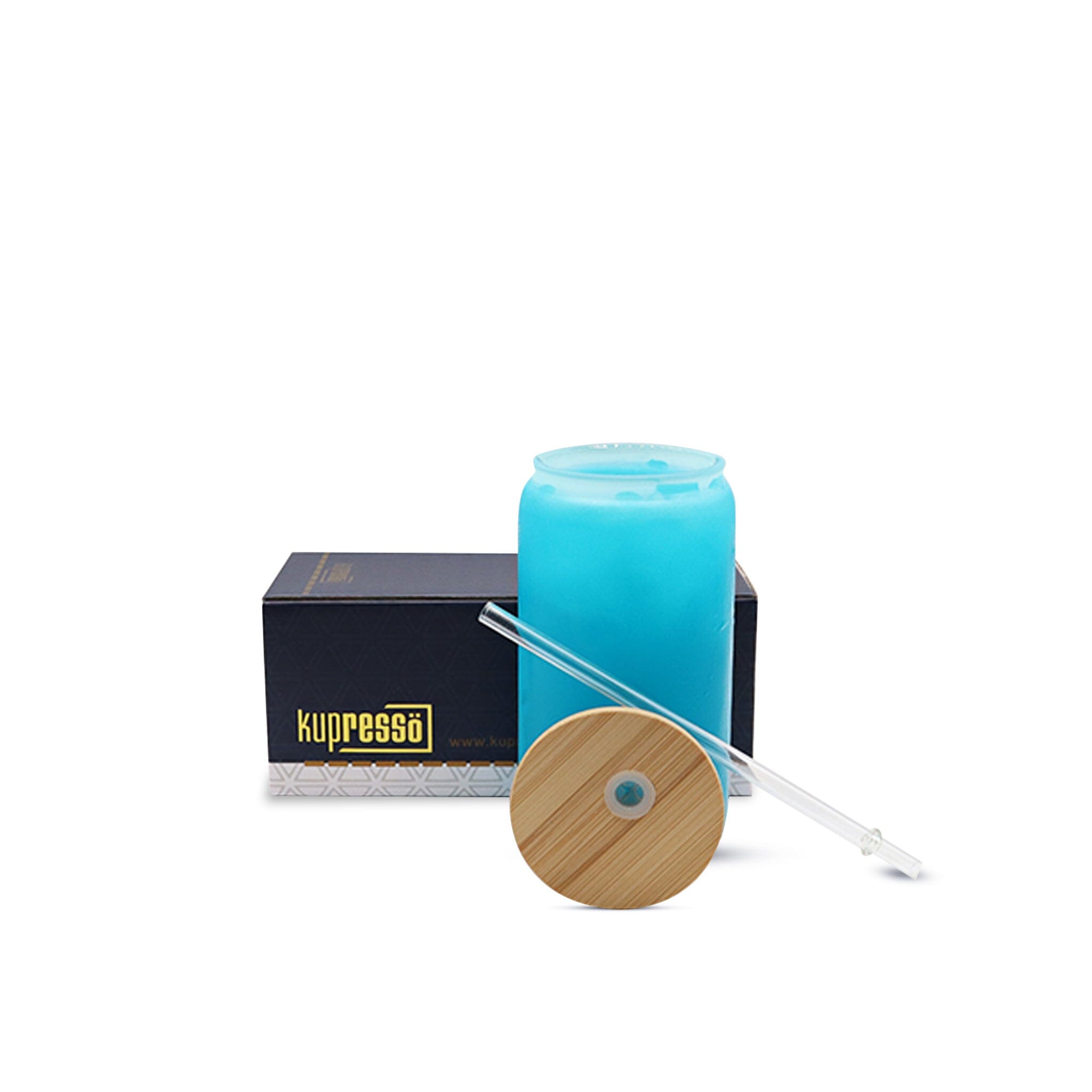 16oz Sublimation Color Changing Glass Jar Kupresso Blue Single 