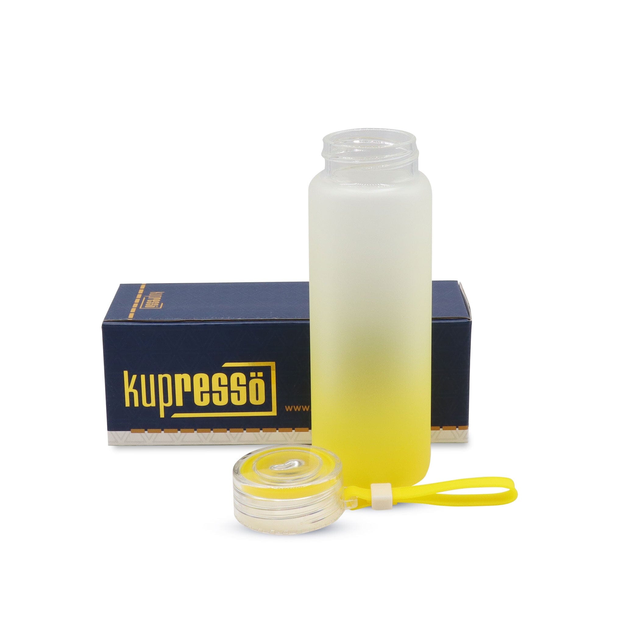 17oz Sublimation Glass Water Bottle Kupresso Yellow Ombre Kupresso Box (Standard) Single