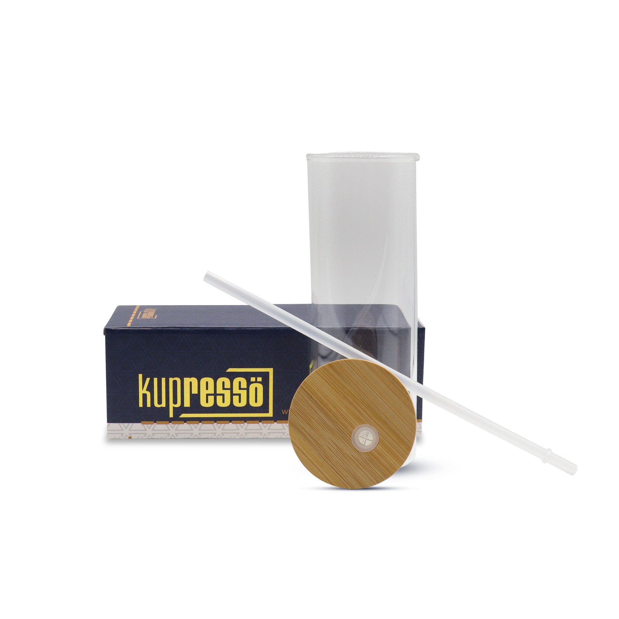 25oz Sublimation Glass Tumbler (Clear/Frosted) Kupresso Clear Single 