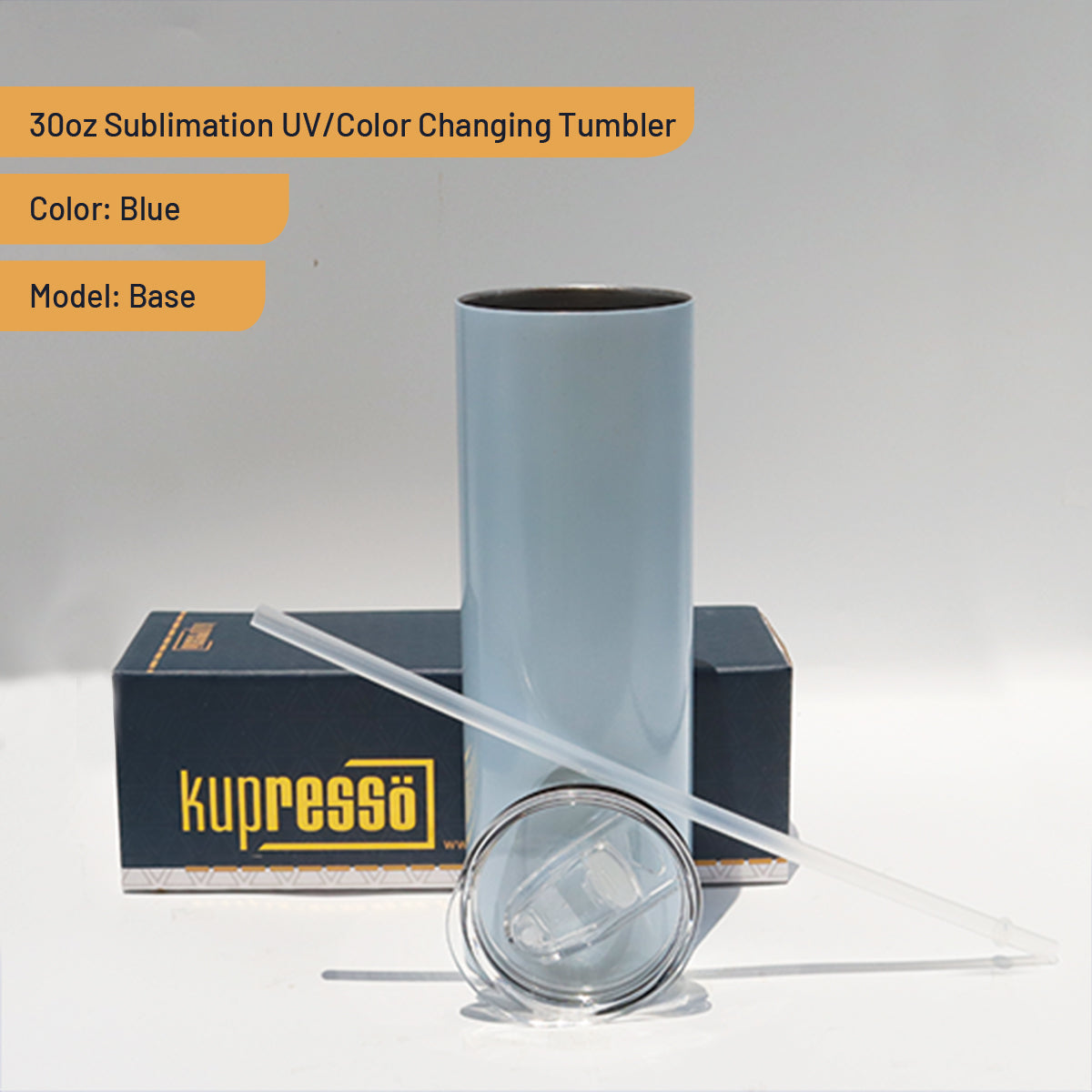 30oz Sublimation UV / Color Changing Tumbler Kupresso Base Blue Single
